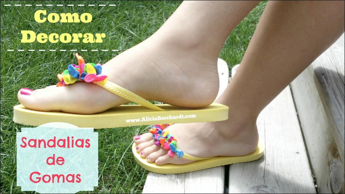 Como decorar sandalias de gomas playeras by aliciaborchardt