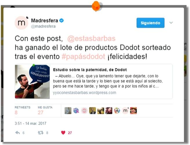 tuit ganador del sorteo