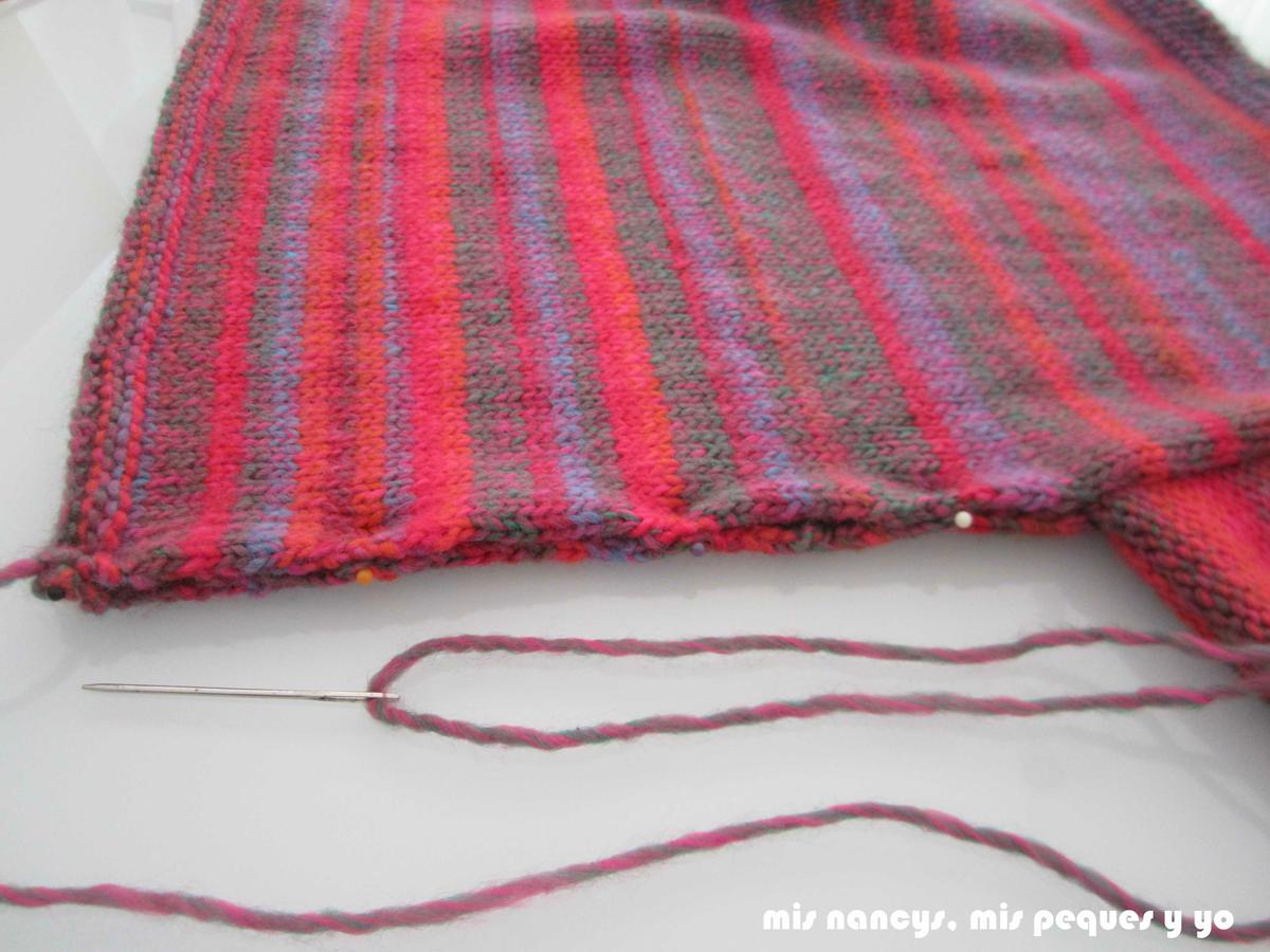 mis nancys, mis peques y yo, Tutorial DIY como coser un jersey de lana, sujetar los laterales con alfileres