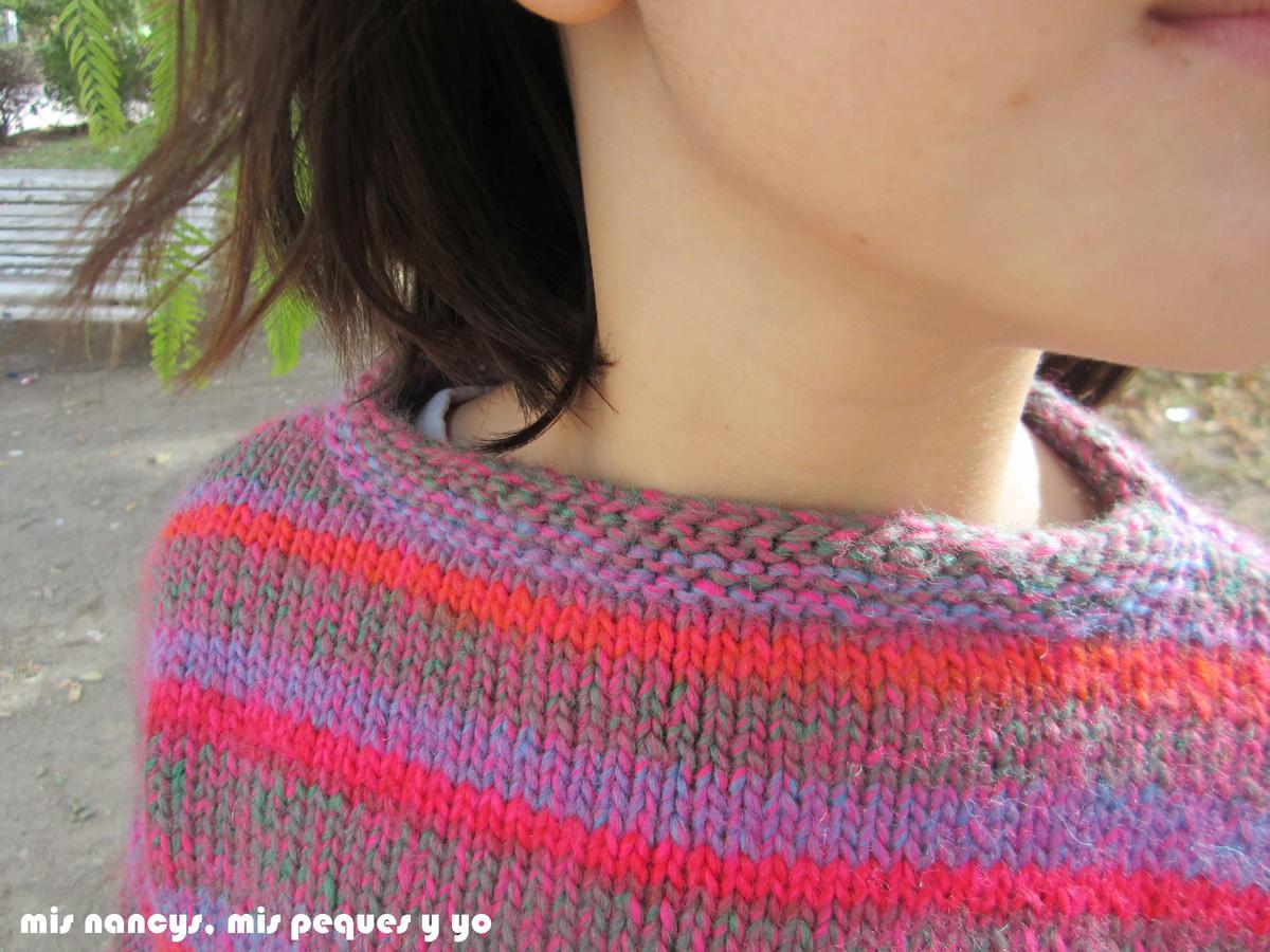 mis nancys, mis peques y yo, Tutorial DIY como coser un jersey de lana, jersey de lana Katia detalle cuello