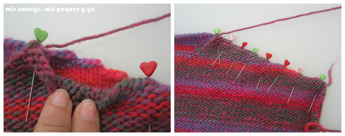 mis nancys, mis peques y yo, Tutorial DIY como coser un jersey de lana, sujetar hombros con alfileres