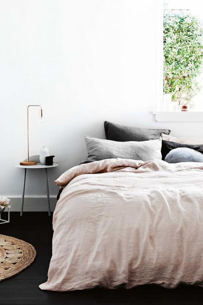 Dormitorio de estilo nórdico dusty pink