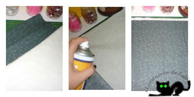 Pegamos la tela a la guata