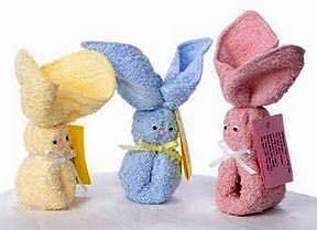 Conejo con toalla para baby shower