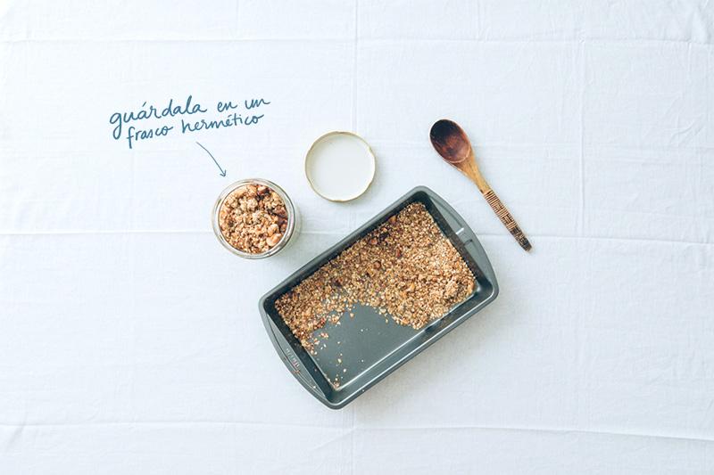 Granola maravillosa · Guárdala en un frasco hermético