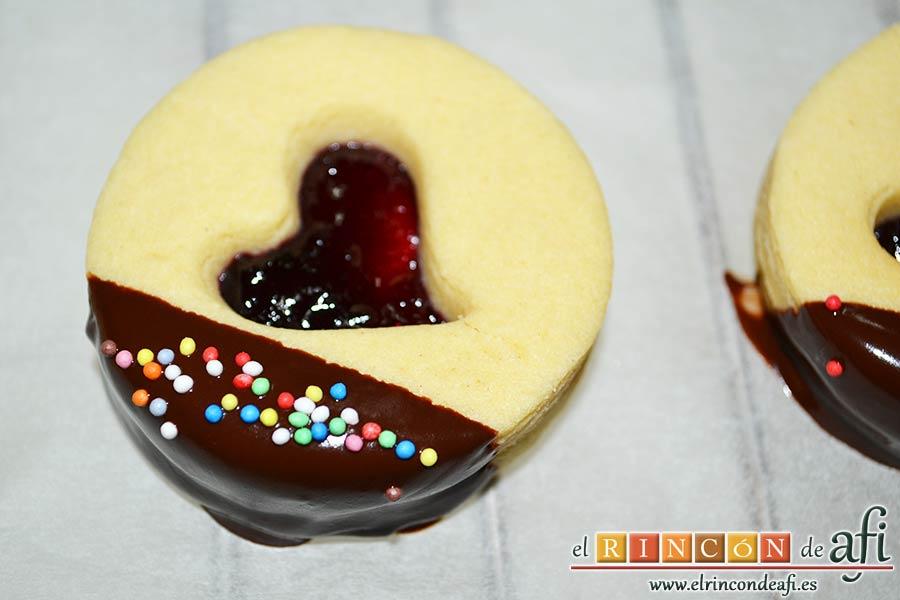 Galletas Linzer, dejar enfriar el chocolate