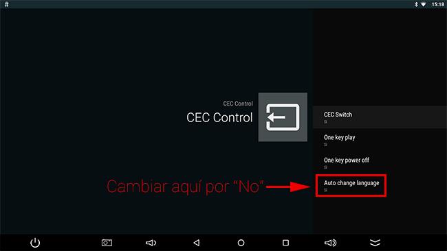 Android TV Box cambia idioma a ingles HDMICEC