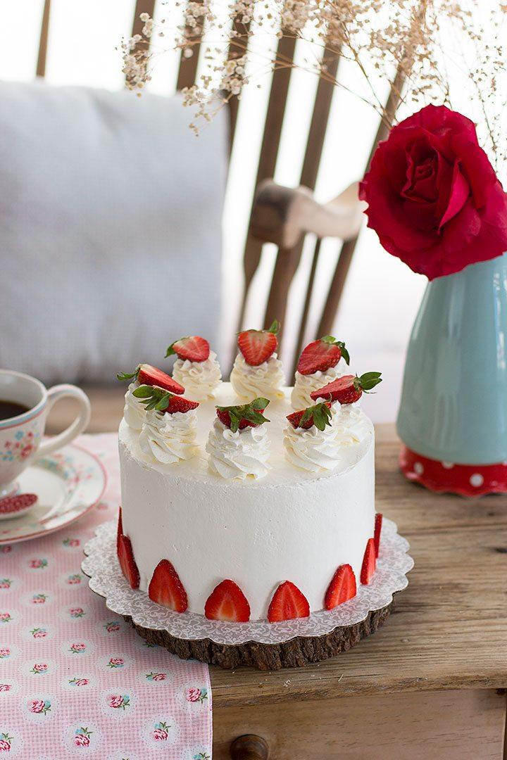 Tarta de fresas y cheesecake