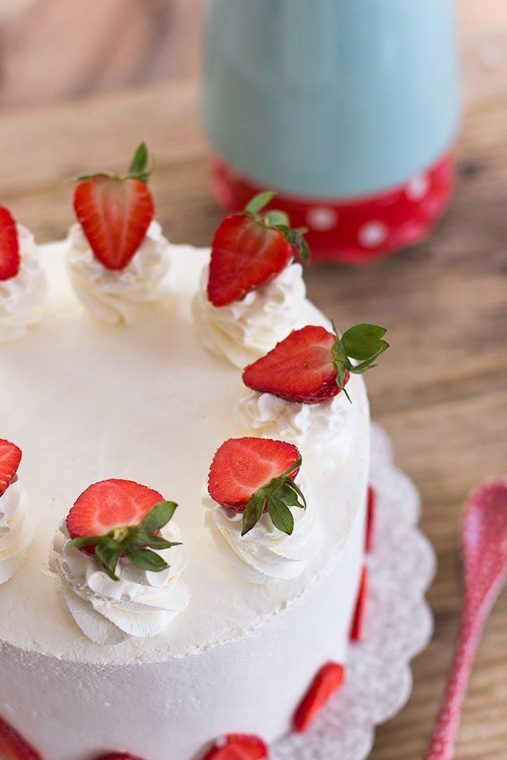 Tarta de fresas y cheesecake