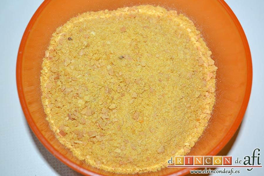 Tortitas de atún y papas, triturar el pan