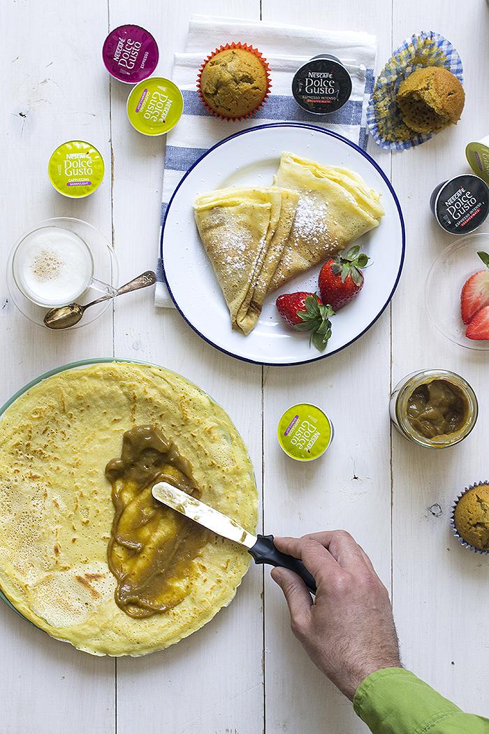 crêpes de café con leche