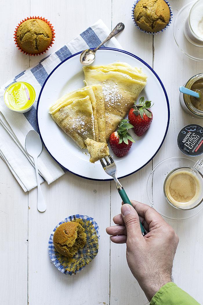crêpes de café con leche