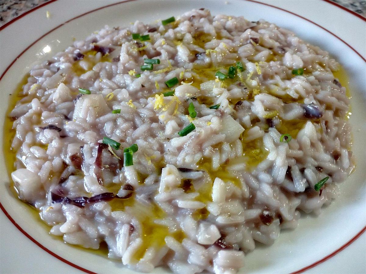 Risotto de radicchio y queso - Risotto al radicchio e taleggio - Red chicory risotto with cheese