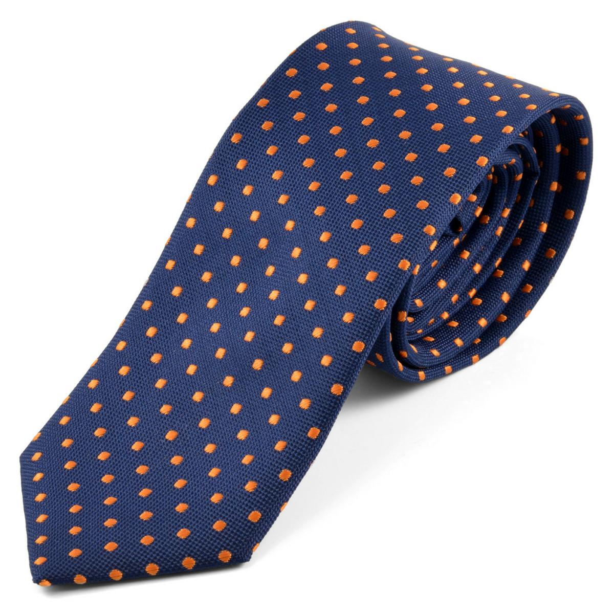 corbata-azul-con-puntos-naranjas-trendhim