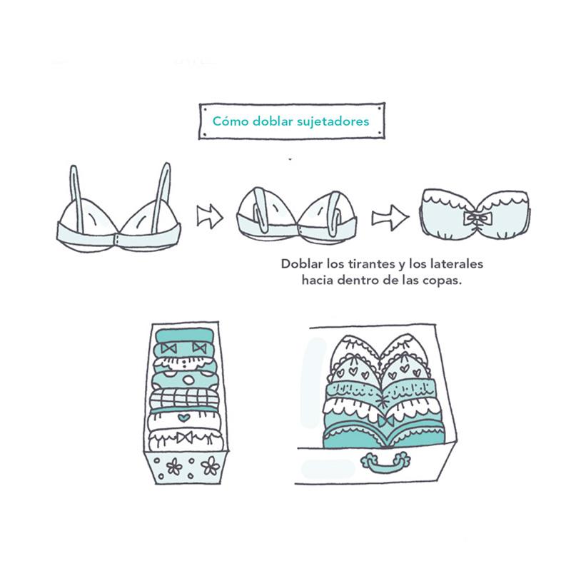 doblar sujetadores konmari metodo