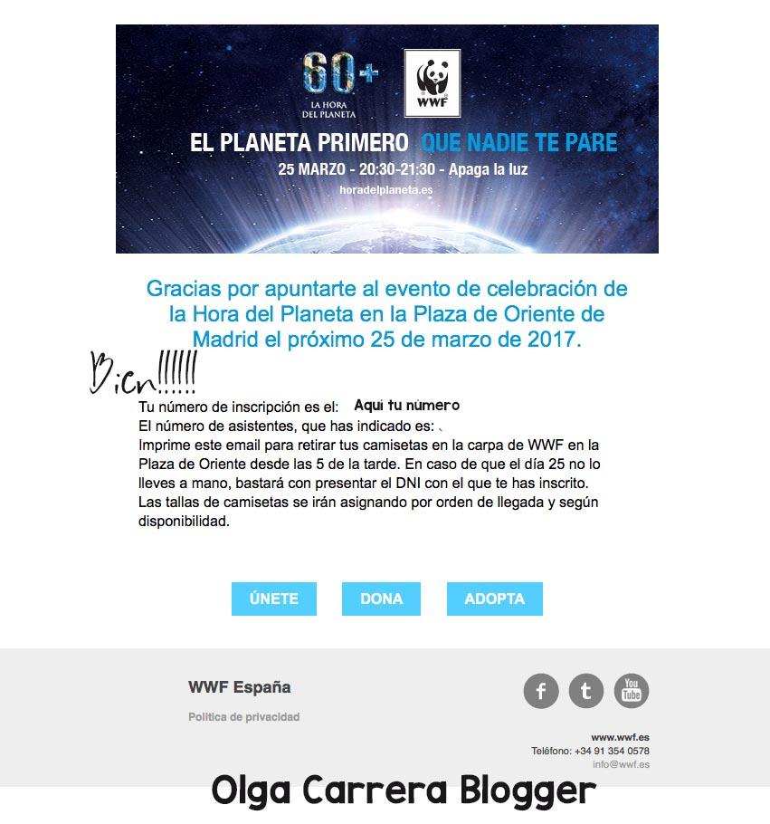 Hora del Planeta de Olga Carrera Blogger