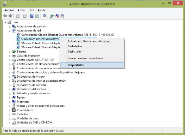 cambiar mac windows - administrador dispositivos