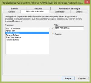 cambiar mac windows - opciones avanzadas