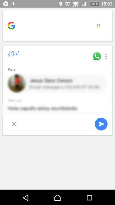 truco whatsapp enviar mensaje google now