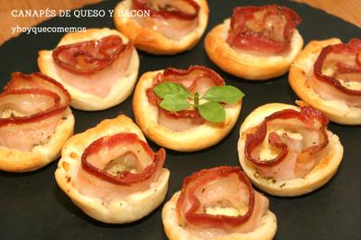 canapes de bacon y queso
