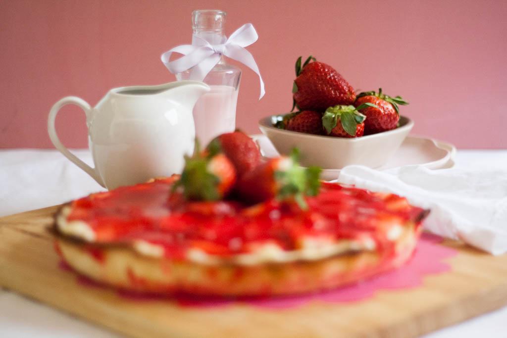 receta tarta de fresa