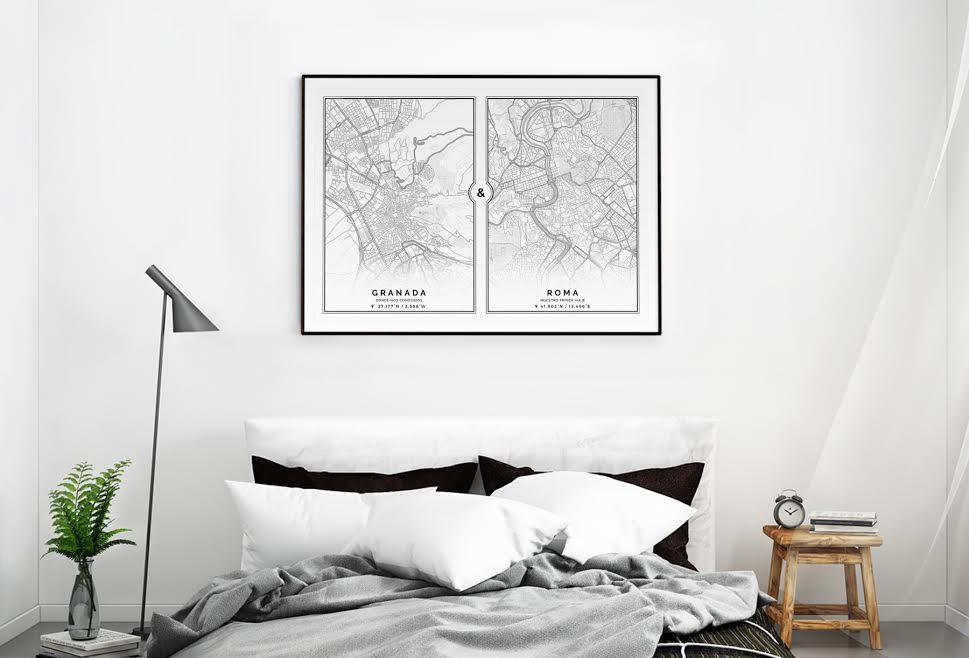 Redecorar un dormitorio de estilo nórdico mapas