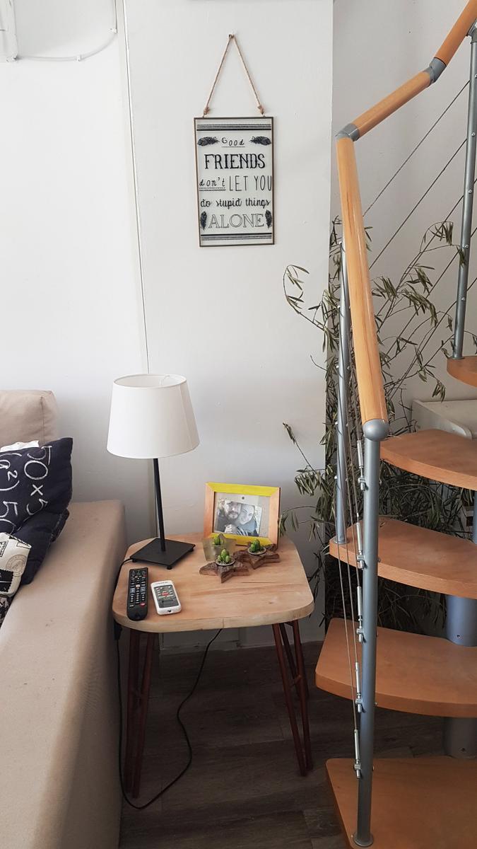 decoracion eclectica - mesa DIY con pintura de cobre