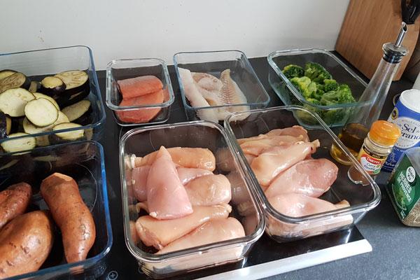 preparando comida sana