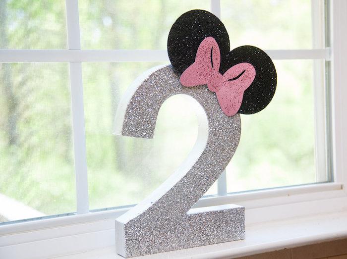 Cumple Minnie Mouse En Rosa Negro Y Plateado Decoracion