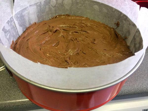 bizcocho preparado para hornear