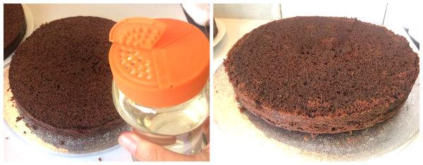 Mojando el bizcocho con almibar