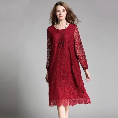 Vestidos de verano tallas grandes 2017 - vestido de encaje rojo talla grande
