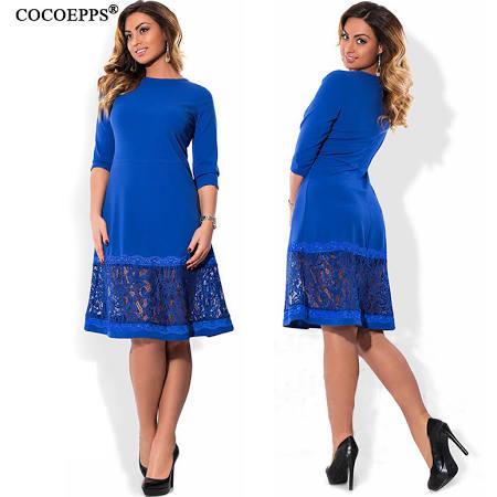 Vestidos de verano tallas grandes 2017 - vestidos azules talla grande