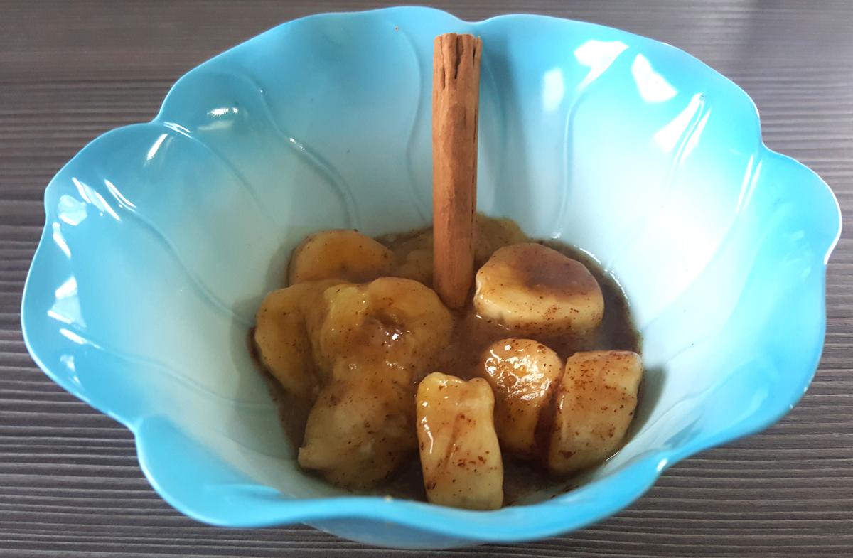 Platano caramelizado con canela