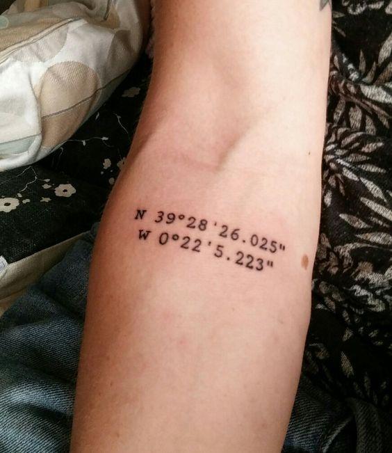 Tatuajes de Coordenadas