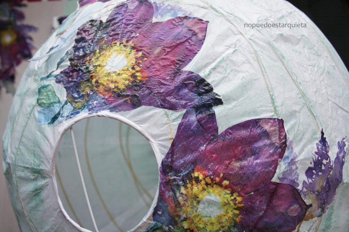 Lámpara REGOLIT IKEA decorada. DIY. Decoupage con servilleta.