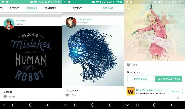 Walli es una app para Android que permite descargar wallpapers para tener fondos de pantalla creativos de artistas de todo el mundo. Aplicación para tu teléfono movil o celular Android gratuita