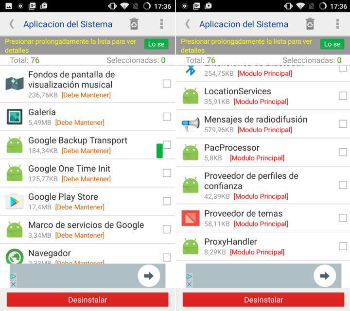 System App Removr Desinstalar apps de sistema o de fabrica con System App Remover una app root para teléfonos móviles Android