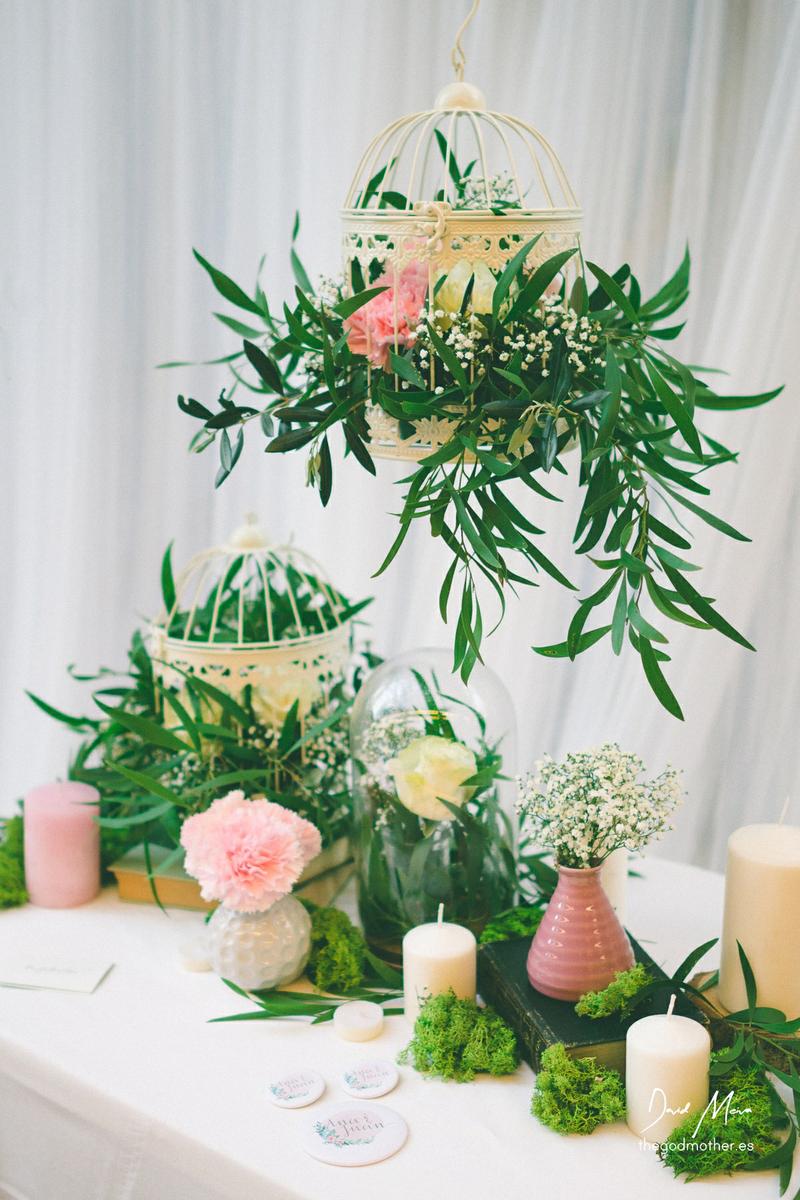 decoración con jaulas para bodas - decoración boda shabby chic