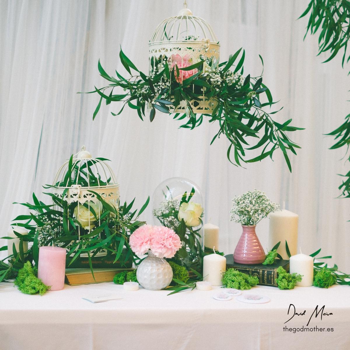 decoración con jaulas para bodas - decoración boda shabby chic 2