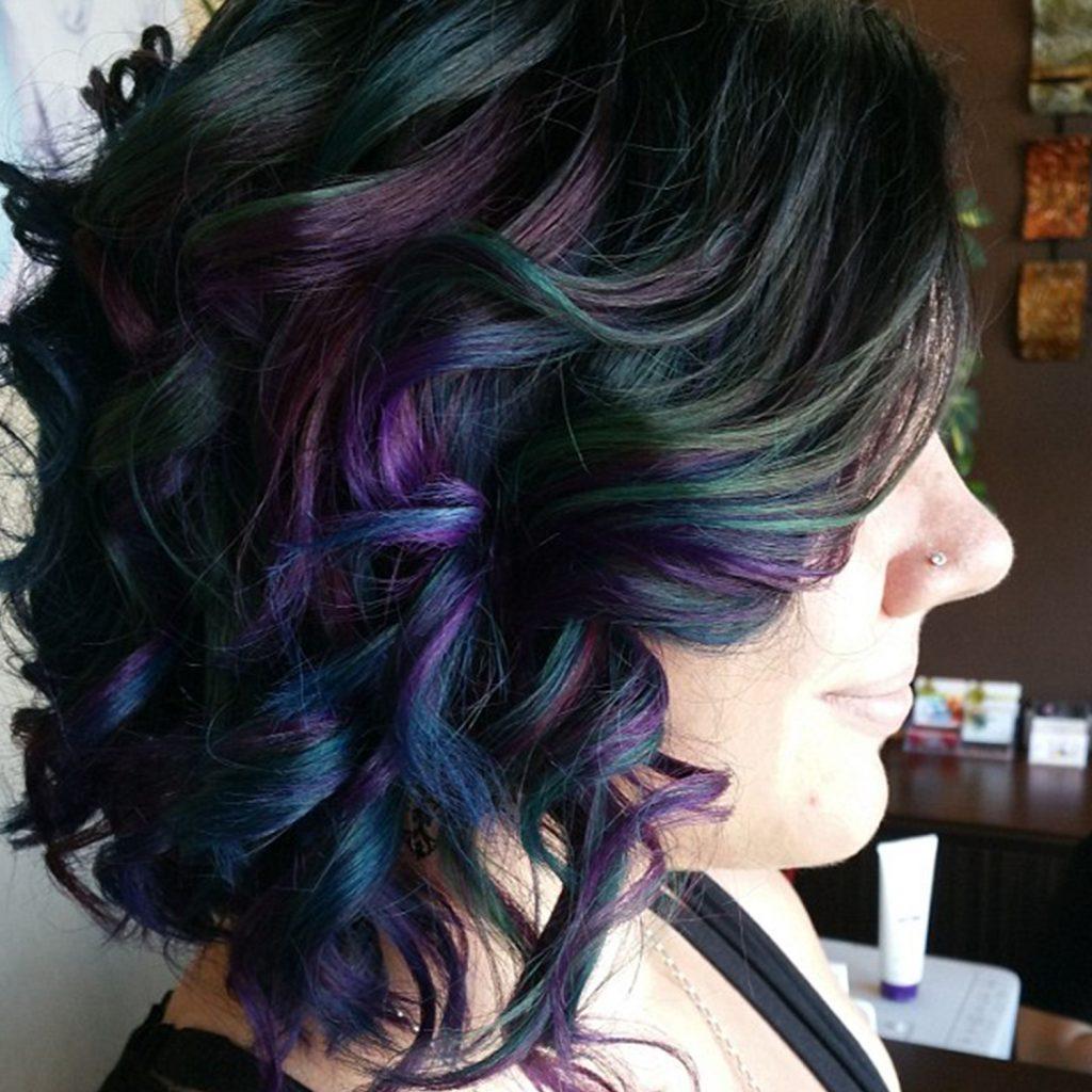 Oil Slick Hair tinte azul verde lila similar al aceite