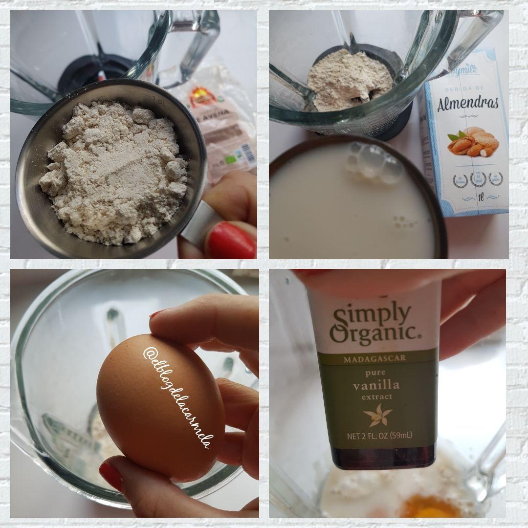 Ingredientes para elaborar crepes de avena