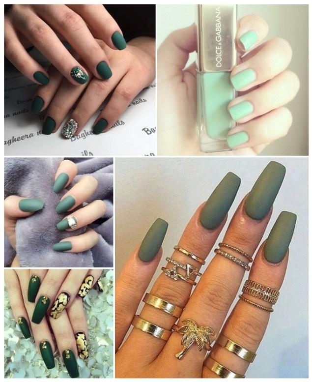fotos de uñas acrilicas verdes
