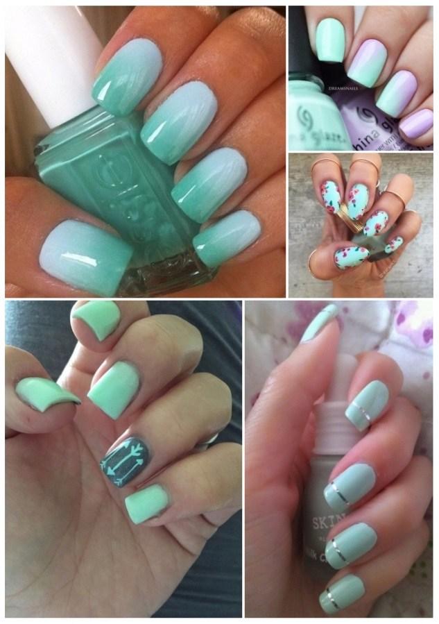 diseños de uñas acrilicas verdes