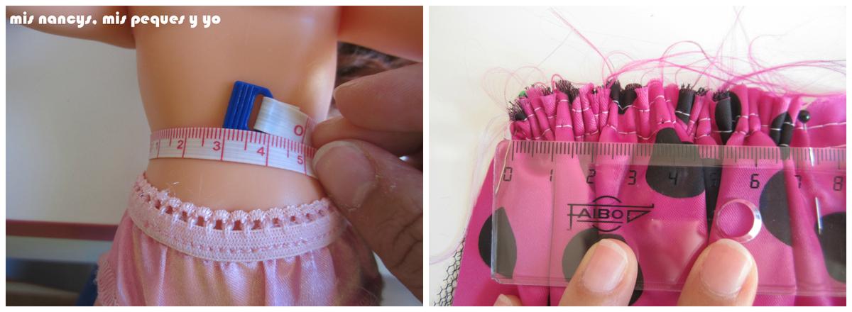 mis nancys, mis peques y yo, Tutorial falda fruncida con tul para Nancy y niñas, adaptar frunce a medida de cintura