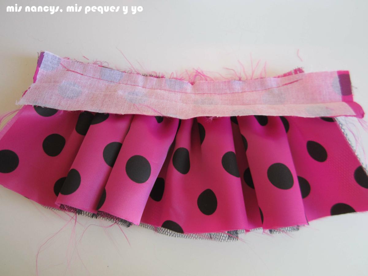 mis nancys, mis peques y yo, Tutorial falda fruncida con tul para Nancy y niñas, cinturilla cosida