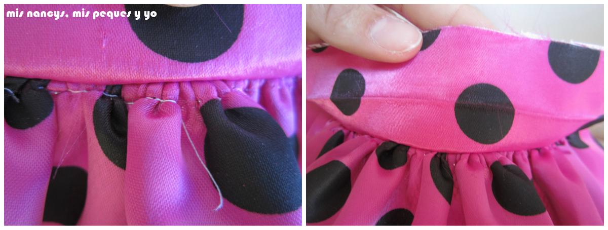 mis nancys, mis peques y yo, Tutorial falda fruncida con tul para Nancy y niñas, quitar hilo pespunte del frunce