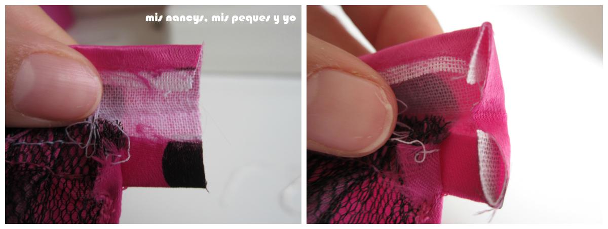 mis nancys, mis peques y yo, Tutorial falda fruncida con tul para Nancy y niñas, rematar cinturilla