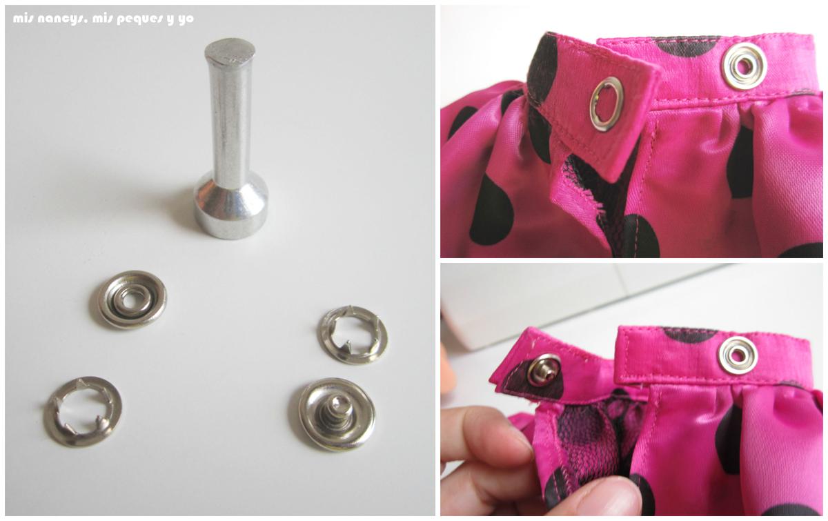 mis nancys, mis peques y yo, Tutorial falda fruncida con tul para Nancy y niñas, colocar cierres o clecks