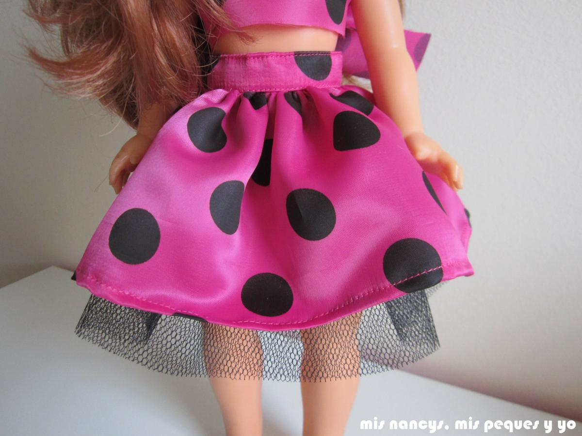mis nancys, mis peques y yo, Tutorial falda fruncida con tul para Nancy y niñas, detalle falda